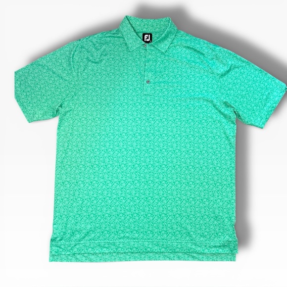 FootJoy Other - FootJoy Men's Painted Floral Lisle Self Collar Golf Polo ProDry Performance XL
